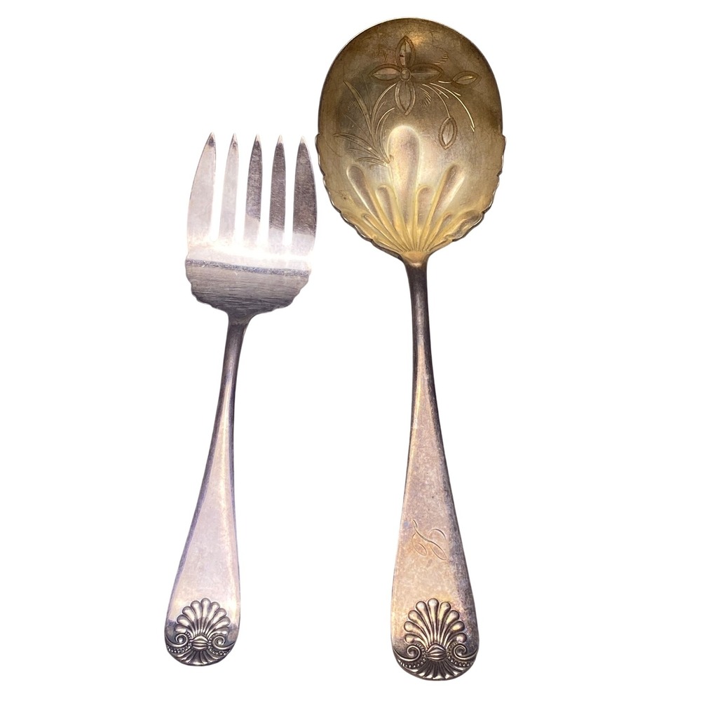 Antique Towle Silverplate Flatware Meat Fork‎ Small Ladle Pat July 9 1888